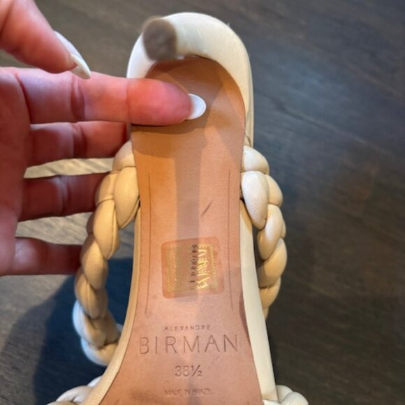 Alexandre Birman Carlotta Braided Leather Sandals Size 7-7.5 Eggshell (OffWhite) - Picture 6 of 6